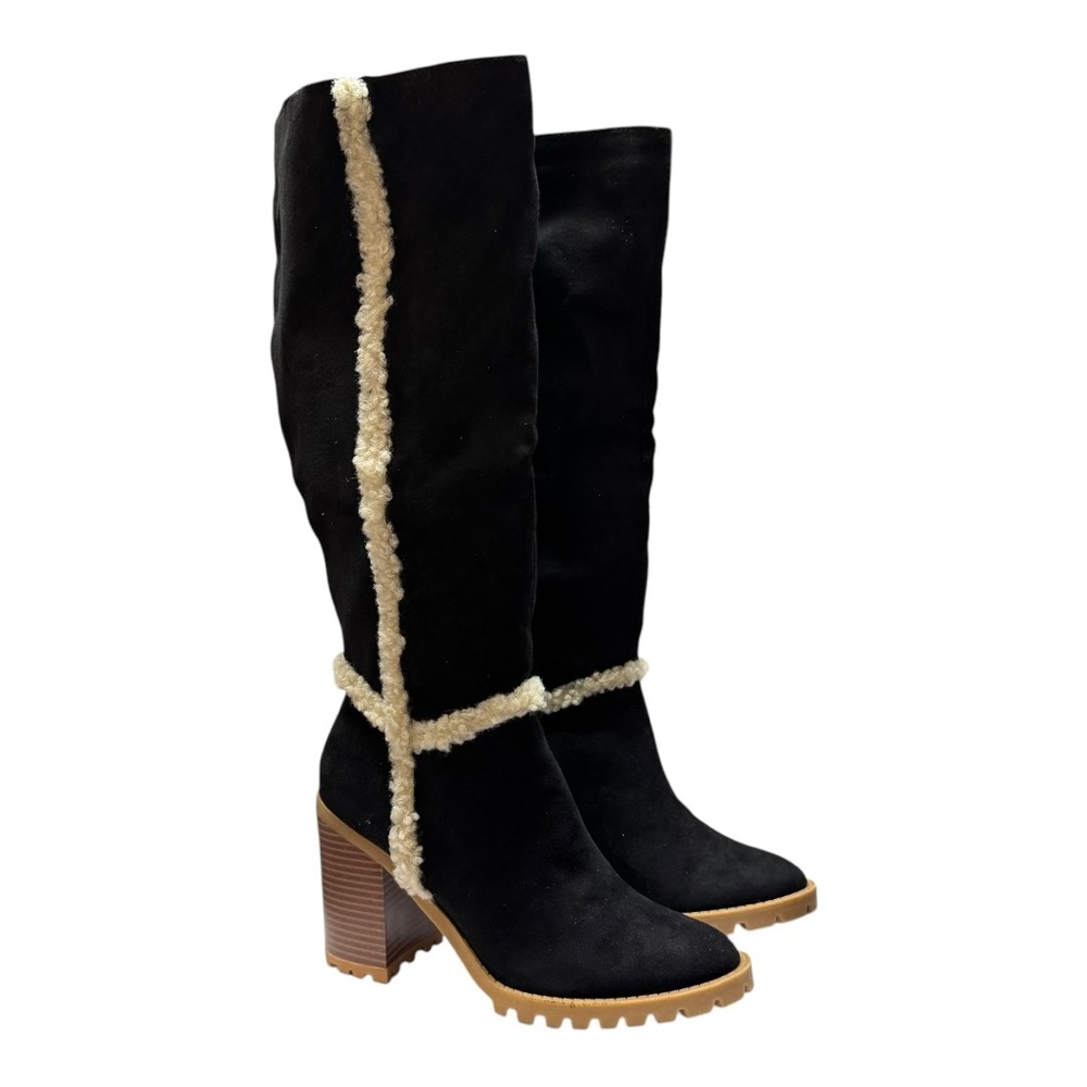 NIB Women’s Size 7 Scoop Sarah Shearling Lug Sole Knee High Fashion Boot - Picture 2 of 10